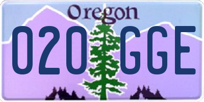 OR license plate 020GGE
