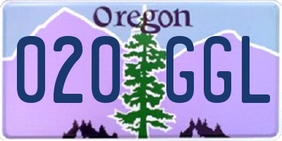 OR license plate 020GGL