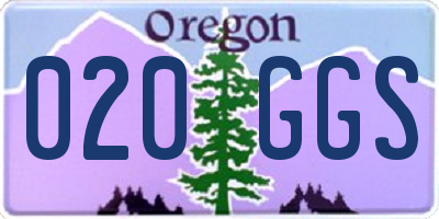 OR license plate 020GGS