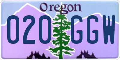 OR license plate 020GGW