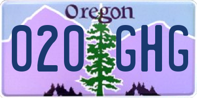 OR license plate 020GHG