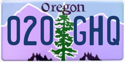OR license plate 020GHQ