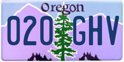 OR license plate 020GHV