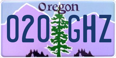 OR license plate 020GHZ