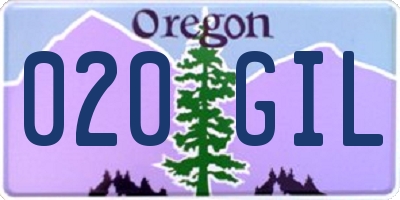 OR license plate 020GIL