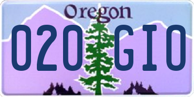 OR license plate 020GIO