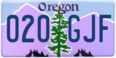 OR license plate 020GJF
