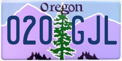 OR license plate 020GJL