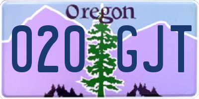 OR license plate 020GJT