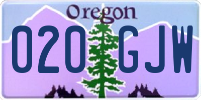 OR license plate 020GJW