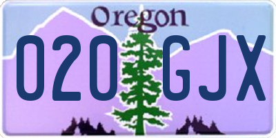 OR license plate 020GJX