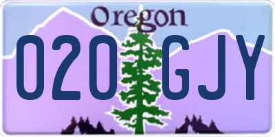 OR license plate 020GJY