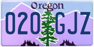 OR license plate 020GJZ