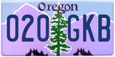 OR license plate 020GKB