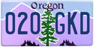 OR license plate 020GKD