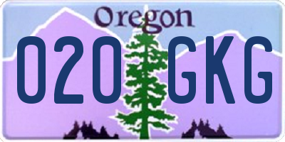 OR license plate 020GKG