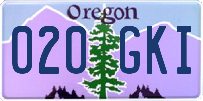 OR license plate 020GKI