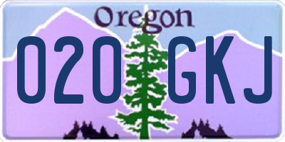OR license plate 020GKJ