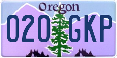 OR license plate 020GKP