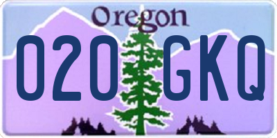 OR license plate 020GKQ