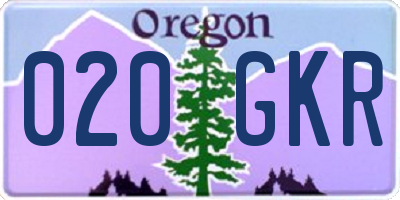 OR license plate 020GKR