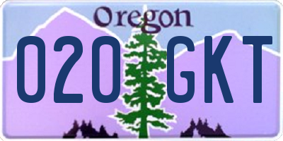OR license plate 020GKT