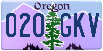 OR license plate 020GKV