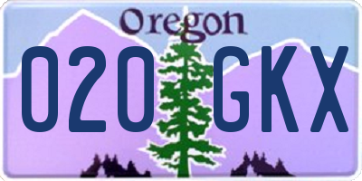 OR license plate 020GKX