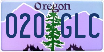 OR license plate 020GLC