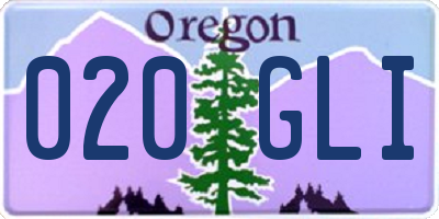 OR license plate 020GLI