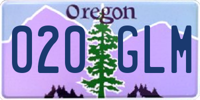 OR license plate 020GLM