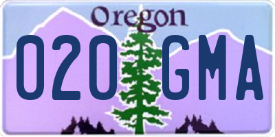 OR license plate 020GMA
