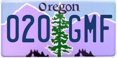 OR license plate 020GMF