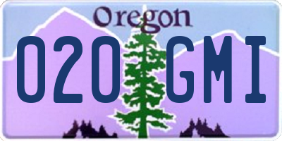 OR license plate 020GMI