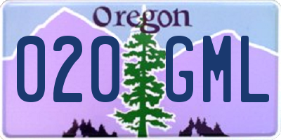 OR license plate 020GML