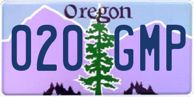 OR license plate 020GMP