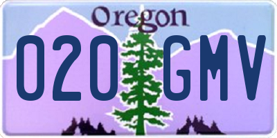 OR license plate 020GMV
