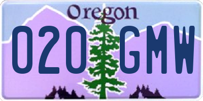 OR license plate 020GMW