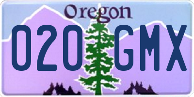 OR license plate 020GMX