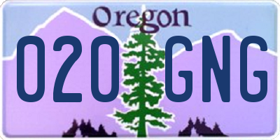 OR license plate 020GNG