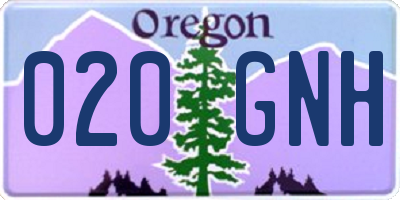 OR license plate 020GNH