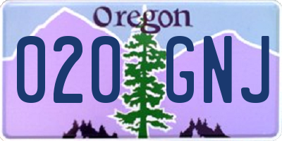 OR license plate 020GNJ