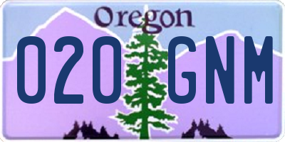 OR license plate 020GNM