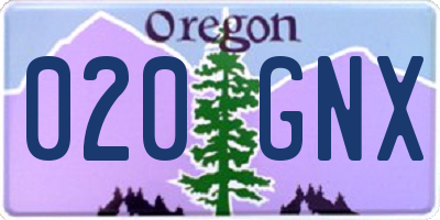 OR license plate 020GNX