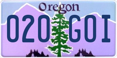 OR license plate 020GOI