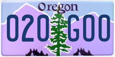 OR license plate 020GOO