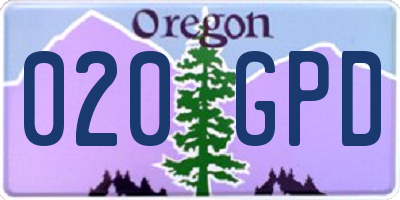 OR license plate 020GPD