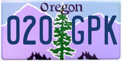 OR license plate 020GPK