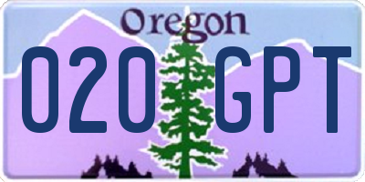 OR license plate 020GPT