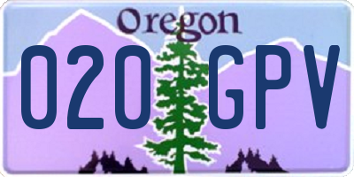 OR license plate 020GPV